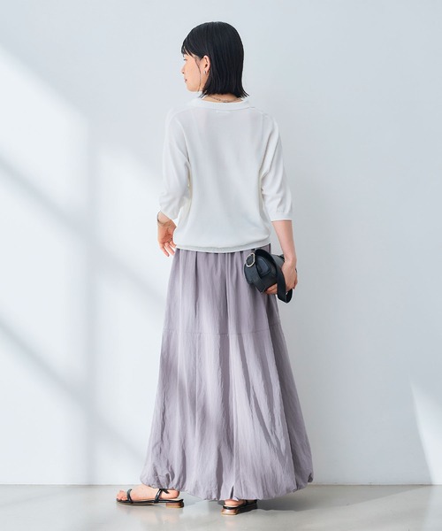 CROSS FUNCTION（クロスファンクション）の「《UV/撥水》エブ楽 バルーンイージーロングスカート【CROSS FUNCTION/クロスファンクション】（スカート・レディース・ライトグレー/ベージュ/ブラック・LL/M/L）」の7枚目の写真