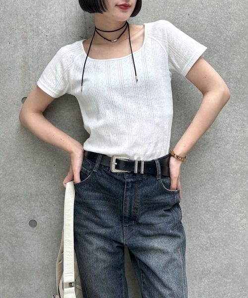 PAGEBOY（ページボーイ）の「ベビーアイレットＴシャツ（Tシャツ/カットソー・レディース・ホワイト/ロイヤルブルー/グレー/ブラック・FREE）」の21枚目の写真