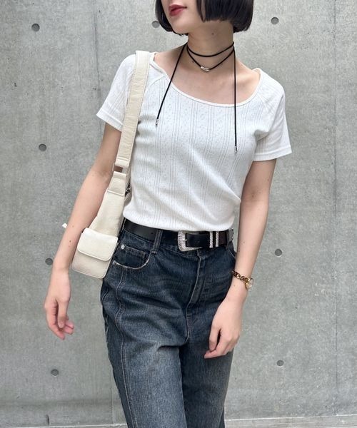 PAGEBOY（ページボーイ）の「ベビーアイレットＴシャツ（Tシャツ/カットソー・レディース・ホワイト/ロイヤルブルー/グレー/ブラック・FREE）」の19枚目の写真