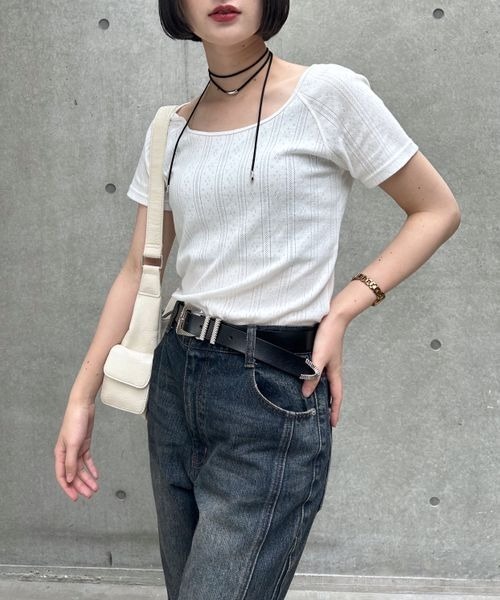 PAGEBOY（ページボーイ）の「ベビーアイレットＴシャツ（Tシャツ/カットソー・レディース・ホワイト/ロイヤルブルー/グレー/ブラック・FREE）」の18枚目の写真