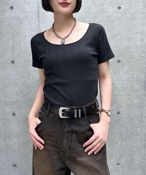 PAGEBOY（ページボーイ）の「ベビーアイレットＴシャツ（Tシャツ/カットソー・レディース・ホワイト/ロイヤルブルー/グレー/ブラック・FREE）」の17枚目の写真