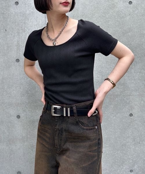 PAGEBOY（ページボーイ）の「ベビーアイレットＴシャツ（Tシャツ/カットソー・レディース・ホワイト/ロイヤルブルー/グレー/ブラック・FREE）」の16枚目の写真