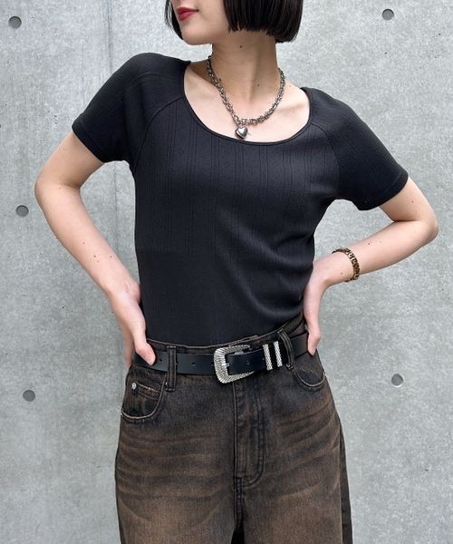 PAGEBOY（ページボーイ）の「ベビーアイレットＴシャツ（Tシャツ/カットソー・レディース・ホワイト/ロイヤルブルー/グレー/ブラック・FREE）」の15枚目の写真