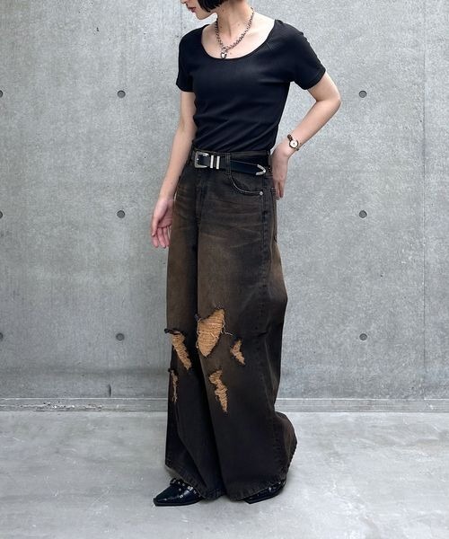 PAGEBOY（ページボーイ）の「ベビーアイレットＴシャツ（Tシャツ/カットソー・レディース・ホワイト/ロイヤルブルー/グレー/ブラック・FREE）」の12枚目の写真