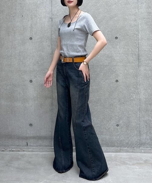 PAGEBOY（ページボーイ）の「ベビーアイレットＴシャツ（Tシャツ/カットソー・レディース・ホワイト/ロイヤルブルー/グレー/ブラック・FREE）」の9枚目の写真