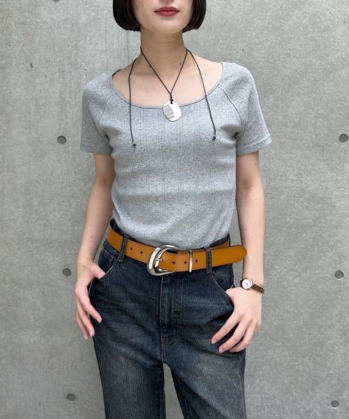 PAGEBOY（ページボーイ）の「ベビーアイレットＴシャツ（Tシャツ/カットソー・レディース・ホワイト/ロイヤルブルー/グレー/ブラック・FREE）」の7枚目の写真