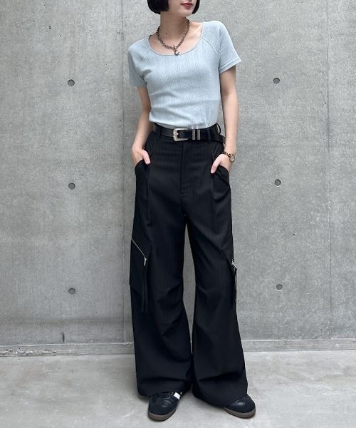 PAGEBOY（ページボーイ）の「ベビーアイレットＴシャツ（Tシャツ/カットソー・レディース・ホワイト/ロイヤルブルー/グレー/ブラック・FREE）」の5枚目の写真