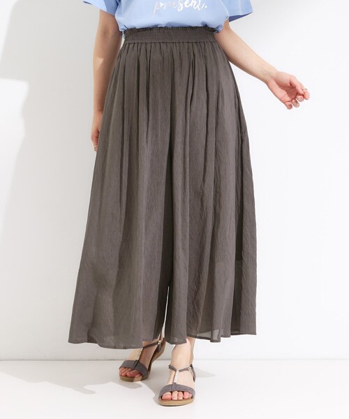 DRESKIP(ドレスキップ)の「【S-LL/裏地ひんやり】エアリーで涼やか 大人のシアースカーチョ(その他パンツ・レディース・マスタード/グリーン系/ブラウン系/チャコールグレー・01/02/03/04)」の9枚目の写真
