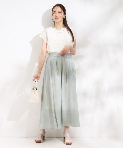 DRESKIP(ドレスキップ)の「【S-LL/裏地ひんやり】エアリーで涼やか 大人のシアースカーチョ(その他パンツ・レディース・マスタード/グリーン系/ブラウン系/チャコールグレー・01/02/03/04)」の19枚目の写真