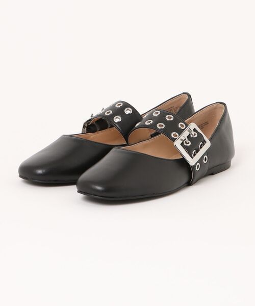 STEVE MADDEN（スティーブマデン）の「メタルバックルフラットシューズ/S.MADDEN ATLANTICA-VA（パンプス・レディース・ブラック/アイボリー・22.5cm/23.0cm/23.5cm/23.5-24/24.0cm/24.5cm）」の6枚目の写真