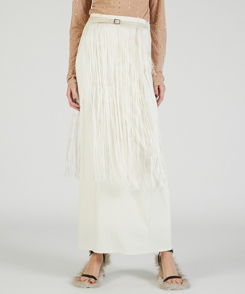 PRANK PROJECT（プランクプロジェクト）の「フリンジベルトスカート / Fringe Belt Skirt（スカート・レディース・ブラック/アイボリー・36/38）」の2枚目の写真