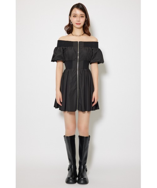 rienda(リエンダ)の「MA-1オフショルミニフレアワンピース 秋服(ワンピース・レディース・ベージュ/ブラック/ライトピンク・SMALL/MEDIUM)」の19枚目の写真