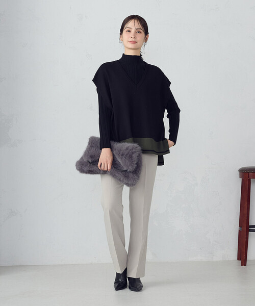 MONO　COMME CA（モノコムサ）の「フェイクファー ワンショルダー バッグ（ショルダーバッグ・レディース・モカ/アイボリー/グレー・FREE）」の6枚目の写真