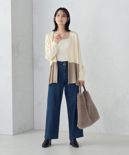 MONO　COMME CA（モノコムサ）の「フェイクファー ワンショルダー バッグ（ショルダーバッグ・レディース・モカ/アイボリー/グレー・FREE）」の8枚目の写真