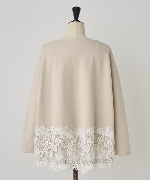 裾レースコットンカットソー（ニット/セーター）｜BEARDSLEY