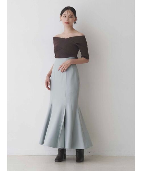 MERCURYDUO（マーキュリーデュオ）の「クロスニット（ニット/セーター・レディース・ブラウン/オフホワイト/ブルー/ブラック・FREE）」の8枚目の写真