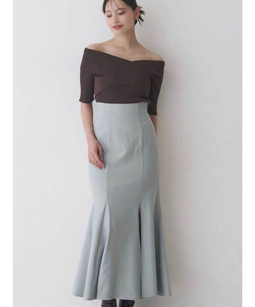 MERCURYDUO（マーキュリーデュオ）の「クロスニット（ニット/セーター・レディース・ブラウン/オフホワイト/ブルー/ブラック・FREE）」の9枚目の写真