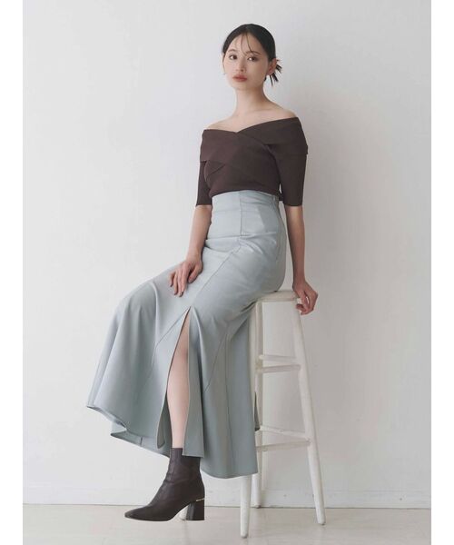 MERCURYDUO（マーキュリーデュオ）の「クロスニット（ニット/セーター・レディース・ブラウン/オフホワイト/ブルー/ブラック・FREE）」の12枚目の写真