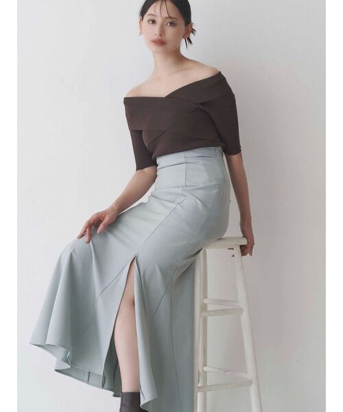 MERCURYDUO（マーキュリーデュオ）の「クロスニット（ニット/セーター・レディース・ブラウン/オフホワイト/ブルー/ブラック・FREE）」の13枚目の写真