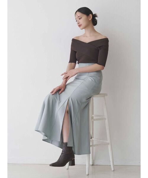 MERCURYDUO（マーキュリーデュオ）の「クロスニット（ニット/セーター・レディース・ブラウン/オフホワイト/ブルー/ブラック・FREE）」の14枚目の写真