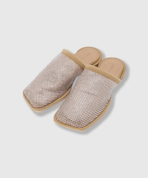 THINGS THAT MATTER(シングス ザット マター)の「SPARKLING MESH FLAT SANDALS / スパークリングメッシュフラットサンダル(サンダル・レディース・ブラック/ベージュ/レッド・37/38)」の7枚目の写真