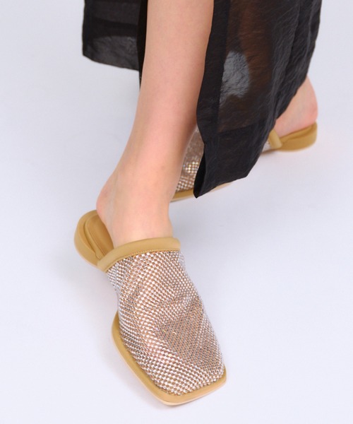 THINGS THAT MATTER(シングス ザット マター)の「SPARKLING MESH FLAT SANDALS / スパークリングメッシュフラットサンダル(サンダル・レディース・ブラック/ベージュ/レッド・37/38)」の18枚目の写真