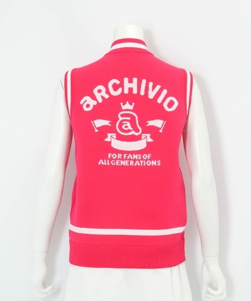 archivio（アルチビオ）の「<LADIES>ジップアップジャガードニットベスト（ベスト・レディース・ピンク/ホワイト/ネイビー・S/M）」の20枚目の写真