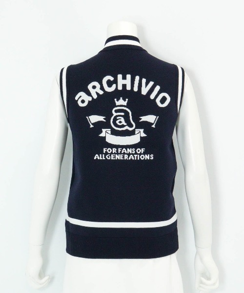 セール】<LADIES>ジップアップジャガードニットベスト（ベスト