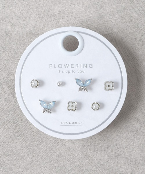 みっちゃんです。フラワーカービングピアス ダブレットカービング 希少