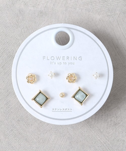 ガーリー/セットピアス（ピアス（両耳用））｜Flowering