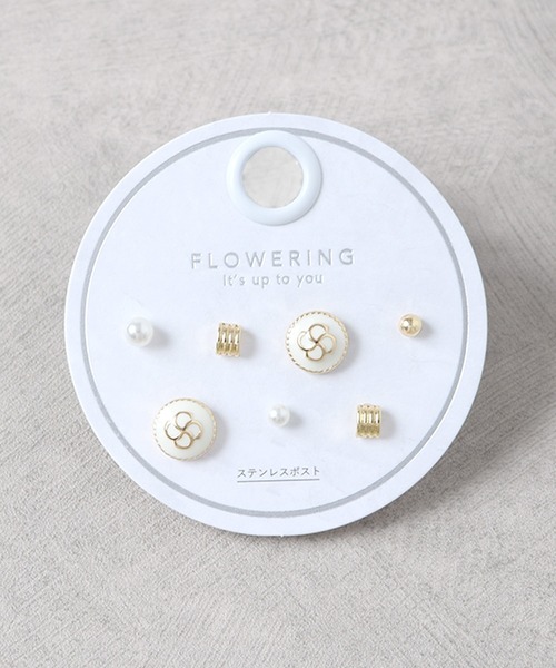 みっちゃんです。フラワーカービングピアス　ダブレットカービング　希少 みっちゃん様専用です。フラワーカービングピアス ダブレット