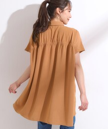 SHOO・LA・RUE | 【S-LL/体型カバー】さらりとしたタッチが心地よい バックギャザーブラウス(チュニック)