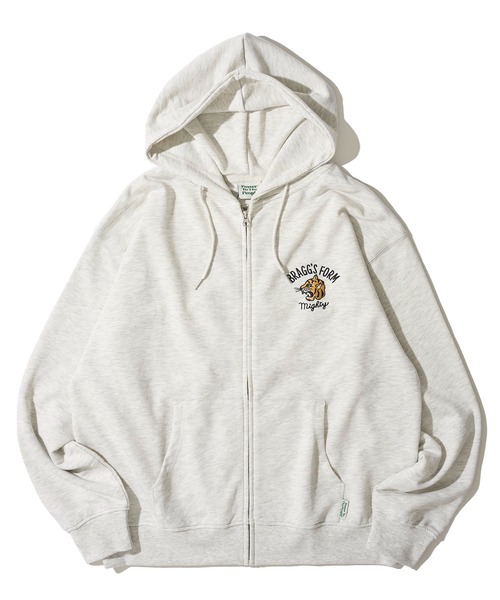 POWER TO THE PEOPLE】トラ刺繍ジップアップパーカー（パーカー