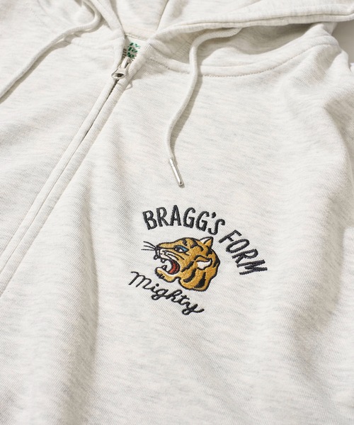 POWER TO THE PEOPLE（パワートゥーザピープル）の「【POWER TO THE PEOPLE】トラ刺繍ジップアップパーカー（パーカー・レディース・ブラック/キナリ/グリーン・LARGE/MEDIUM）」の11枚目の写真