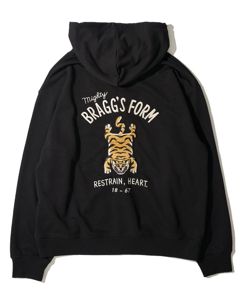 POWER TO THE PEOPLE】トラ刺繍ジップアップパーカー（パーカー