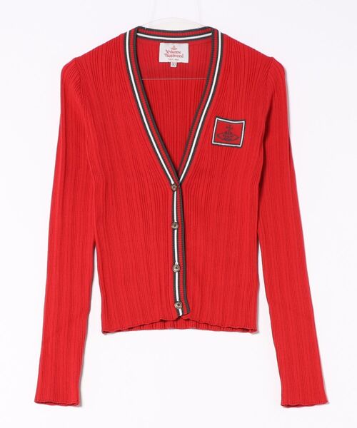 美品 Vivienne Westwood リブコットン Vネック カーディガン ファインウール ベーシックリラックス Vネックカーディガン