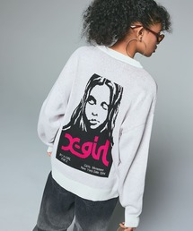 X-girl(GbNXK[)FACE JACQUARD KNIT TOP(jbg/Z[^[)