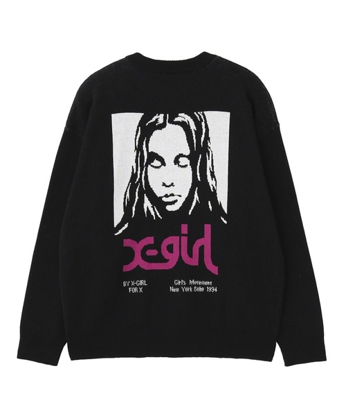 FACE JACQUARD KNIT TOP（ニット/セーター）｜X-girl（エックス