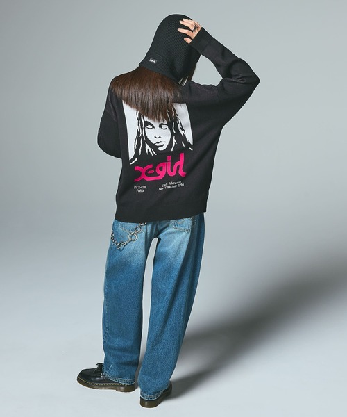 FACE JACQUARD KNIT TOP（ニット/セーター）｜X-girl（エックスガール