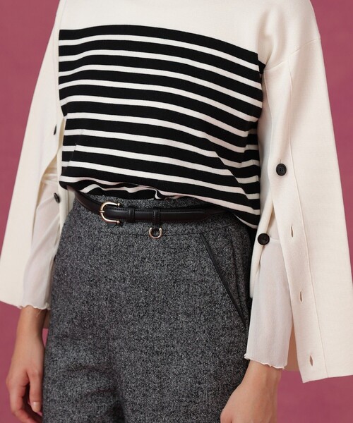 ANAYI(アナイ)の「Dリング付きスライドベルト(ベルト・レディース・ブラック/ブラウン・FREE)」の2枚目の写真