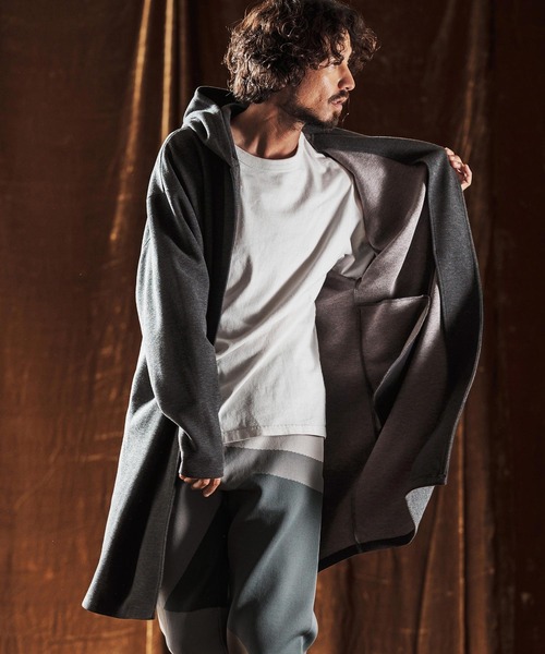 ANGENEHM（アンゲネーム）の「mj10982-Hooded Coatigan -Wool Blend Heavy Weight Fabric- フードコーディガン(AG05-019acf)（その他アウター・メンズ・チャコールグレー/ブラック/ブラウン・L/M/S）」の4枚目の写真