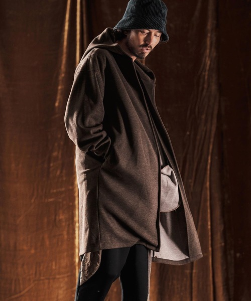 ANGENEHM（アンゲネーム）の「mj10982-Hooded Coatigan -Wool Blend Heavy Weight Fabric- フードコーディガン(AG05-019acf)（その他アウター・メンズ・チャコールグレー/ブラック/ブラウン・L/M/S）」の10枚目の写真