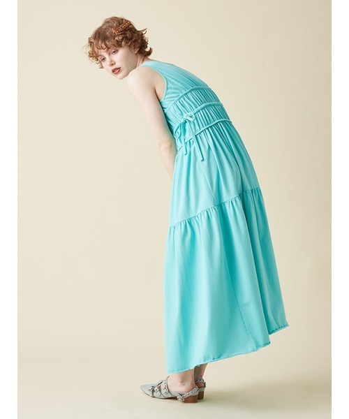FURFUR（ファーファー）の「ノースリーブティアードカットワンピース（ワンピース・レディース・ピンク/チャコールグレー/ターコイズブルー・F）」の6枚目の写真