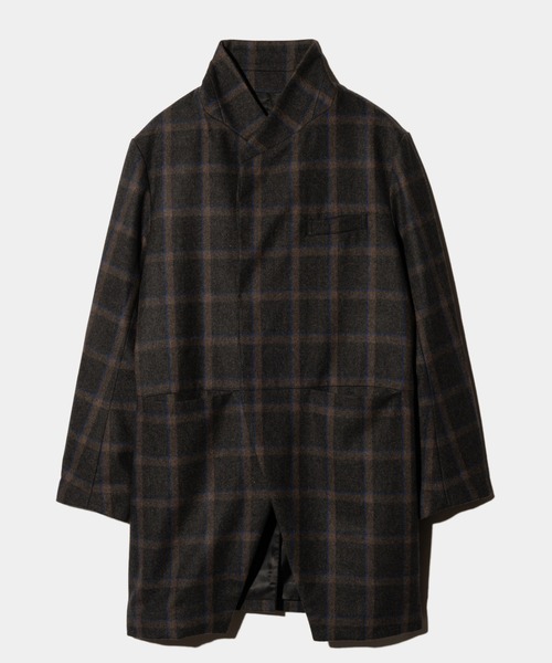glamb（グラム）の「Blue Noise Stand Collar Coat / ブルーノイズスタンドカラーコート（ステンカラーコート・メンズ・ブラック/グレー・S/M/L）」の4枚目の写真