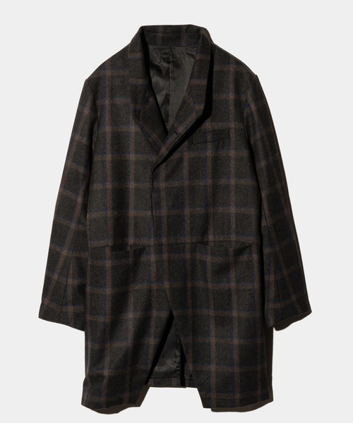 glamb（グラム）の「Blue Noise Stand Collar Coat / ブルーノイズスタンドカラーコート（ステンカラーコート・メンズ・ブラック/グレー・S/M/L）」の5枚目の写真