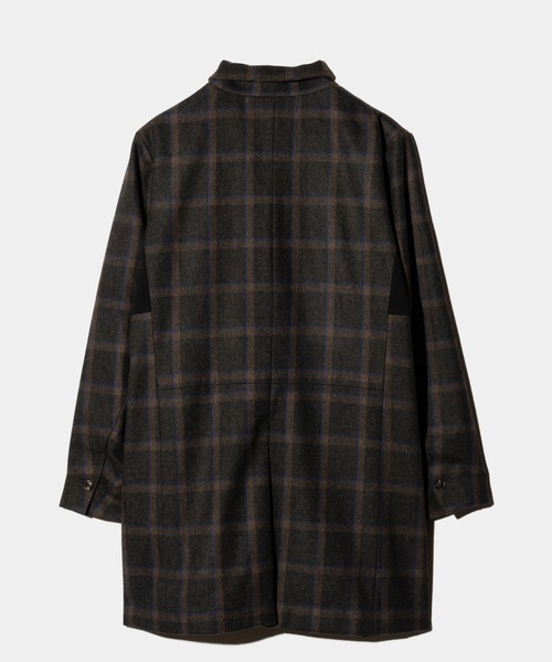 glamb（グラム）の「Blue Noise Stand Collar Coat / ブルーノイズスタンドカラーコート（ステンカラーコート・メンズ・ブラック/グレー・S/M/L）」の6枚目の写真