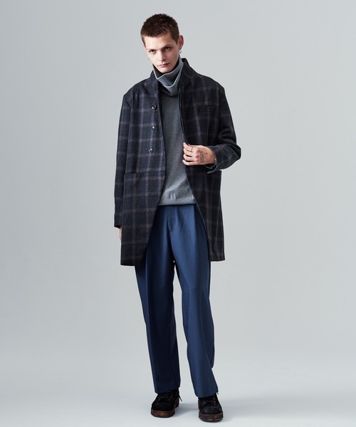 glamb（グラム）の「Blue Noise Stand Collar Coat / ブルーノイズスタンドカラーコート（ステンカラーコート・メンズ・ブラック/グレー・S/M/L）」の17枚目の写真