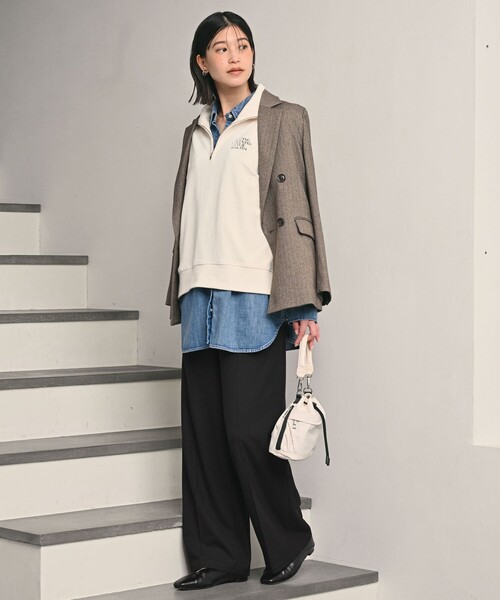 green label relaxing（グリーンレーベルリラクシング）の「【WEB限定】＜at ease＞オルマイ ワイド パンツ マシンウォッシャブル ストレッチ 帯電防止（その他パンツ・レディース・ブラック/ダークグレー/モカ/ネイビー・SHORT/34/36/38/40/42/TALL）」の14枚目の写真