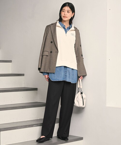 green label relaxing（グリーンレーベルリラクシング）の「【WEB限定】＜at ease＞オルマイ ワイド パンツ マシンウォッシャブル ストレッチ 帯電防止（その他パンツ・レディース・ブラック/ダークグレー/モカ/ネイビー・SHORT/34/36/38/40/42/TALL）」の15枚目の写真