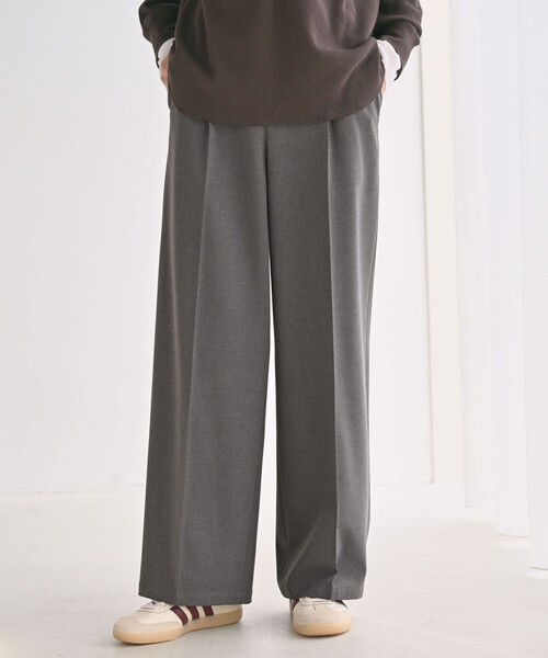 green label relaxing（グリーンレーベルリラクシング）の「【WEB限定】＜at ease＞オルマイ ワイド パンツ マシンウォッシャブル ストレッチ 帯電防止（その他パンツ・レディース・ブラック/ダークグレー/モカ/ネイビー・SHORT/34/36/38/40/42/TALL）」の16枚目の写真